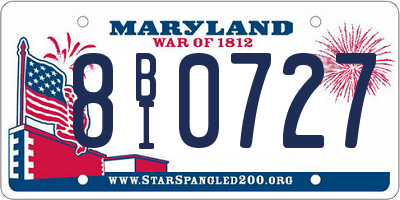 MD license plate 8BI0727