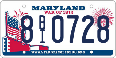 MD license plate 8BI0728