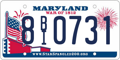 MD license plate 8BI0731