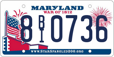 MD license plate 8BI0736