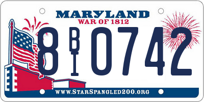 MD license plate 8BI0742
