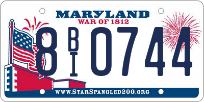 MD license plate 8BI0744