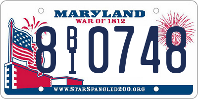 MD license plate 8BI0748