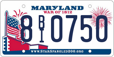MD license plate 8BI0750
