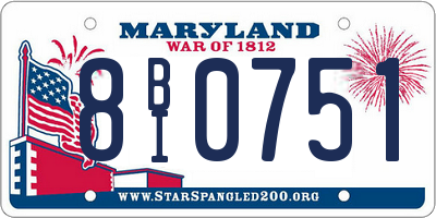 MD license plate 8BI0751