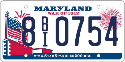 MD license plate 8BI0754