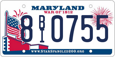 MD license plate 8BI0755