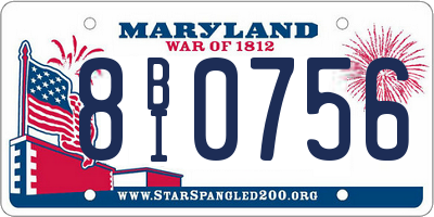 MD license plate 8BI0756