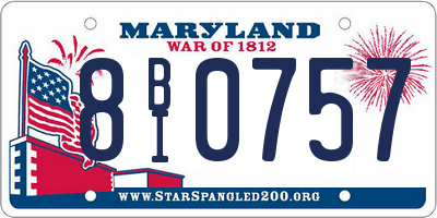 MD license plate 8BI0757