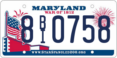 MD license plate 8BI0758