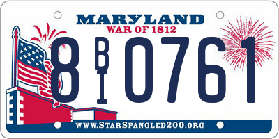 MD license plate 8BI0761