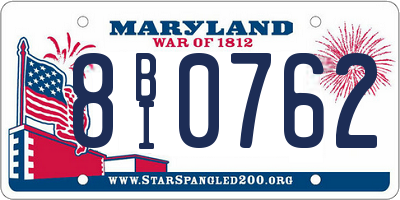 MD license plate 8BI0762