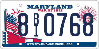 MD license plate 8BI0768