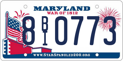 MD license plate 8BI0773