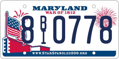MD license plate 8BI0778
