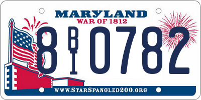 MD license plate 8BI0782