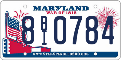 MD license plate 8BI0784