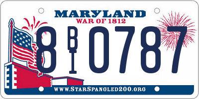 MD license plate 8BI0787