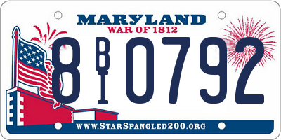 MD license plate 8BI0792