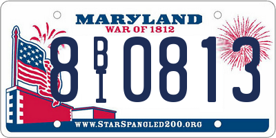 MD license plate 8BI0813