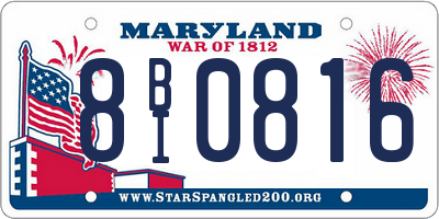 MD license plate 8BI0816
