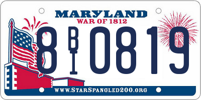 MD license plate 8BI0819