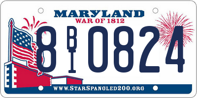 MD license plate 8BI0824