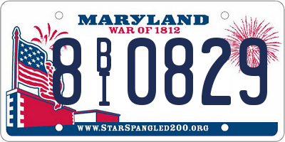 MD license plate 8BI0829