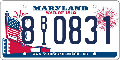 MD license plate 8BI0831