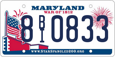 MD license plate 8BI0833