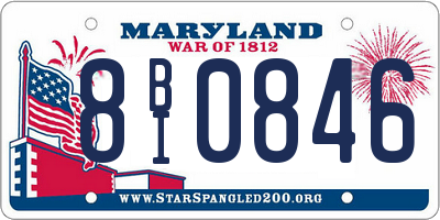 MD license plate 8BI0846