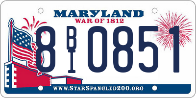 MD license plate 8BI0851