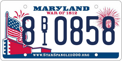 MD license plate 8BI0858