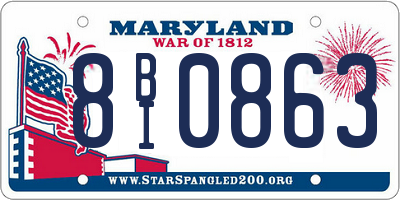 MD license plate 8BI0863