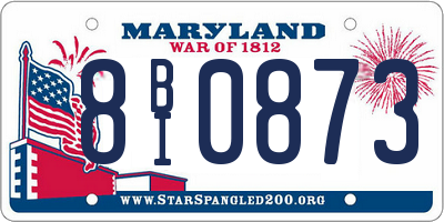 MD license plate 8BI0873