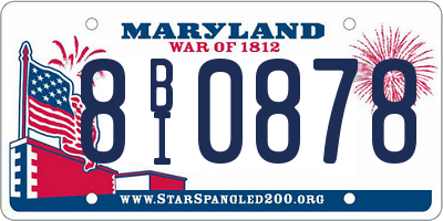 MD license plate 8BI0878