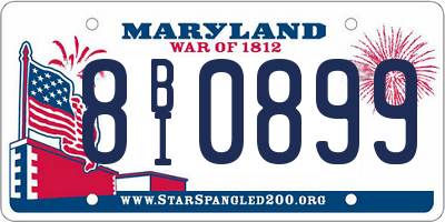 MD license plate 8BI0899