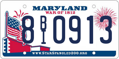 MD license plate 8BI0913