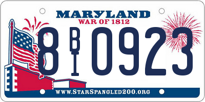 MD license plate 8BI0923