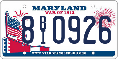 MD license plate 8BI0926