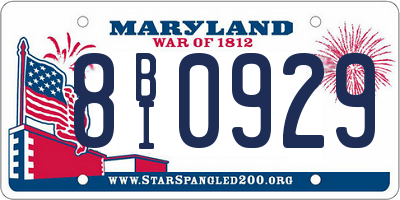 MD license plate 8BI0929