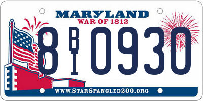 MD license plate 8BI0930