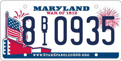 MD license plate 8BI0935