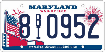 MD license plate 8BI0952