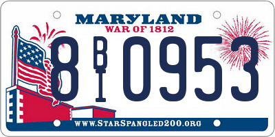 MD license plate 8BI0953