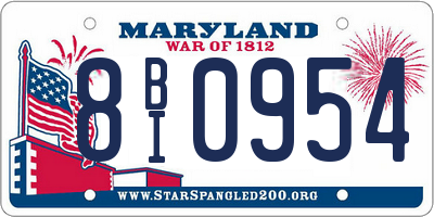 MD license plate 8BI0954