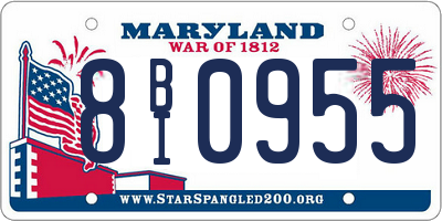 MD license plate 8BI0955