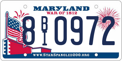 MD license plate 8BI0972
