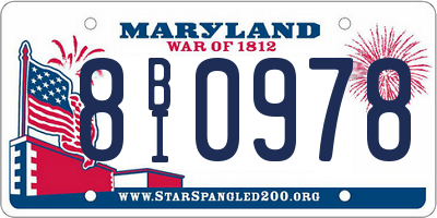 MD license plate 8BI0978