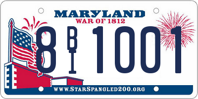 MD license plate 8BI1001